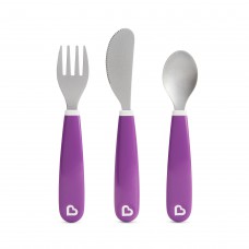 Kit de talheres em inox Munchkin - Roxo