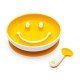 Prato com colher e ventosa Smile Munchkin Amarelo